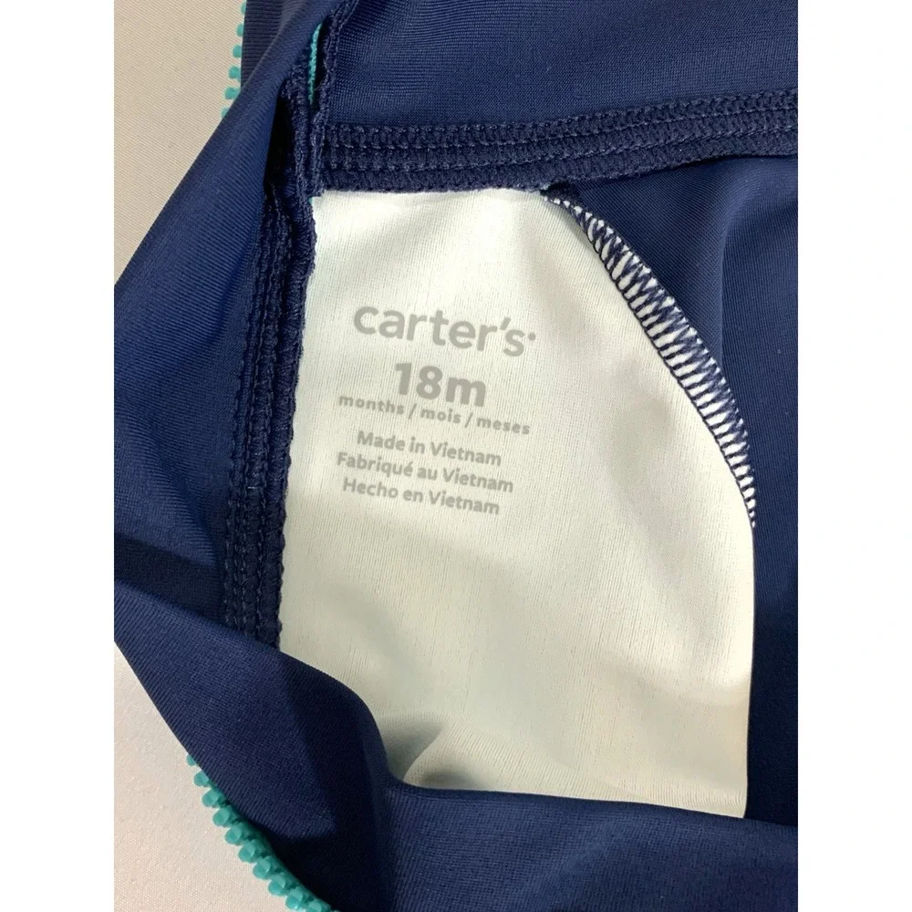 Carters Infant Rashguard Swimsuit Size 18m Blue Stripe